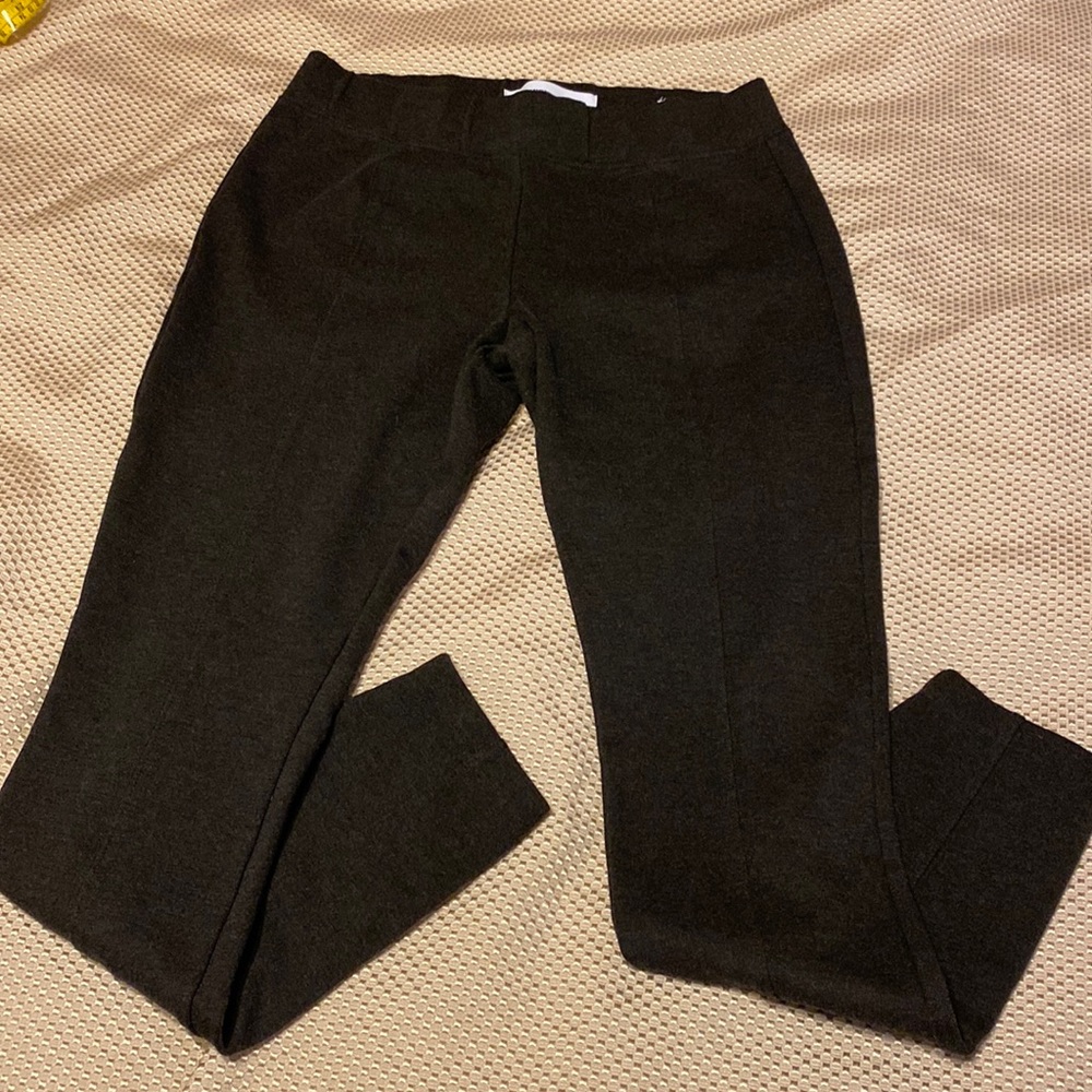 High-Waisted Stevie Ponte-Knit Pants Dark Gray